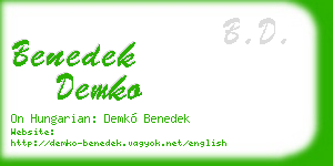 benedek demko business card